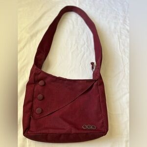 OGIO Maroon Shoulder Bag with Button Accents